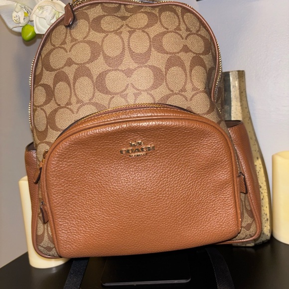 Coach Handbags - Coach Signature Brown and Tan Backpack